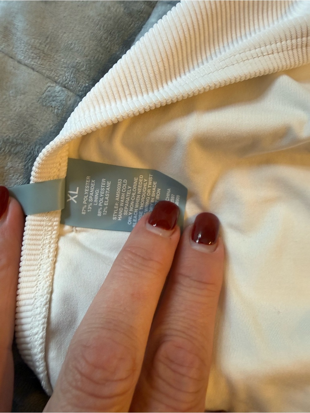 ANTONIO MELANI Cream Ribbed Swim Top - Picture 3 of 5